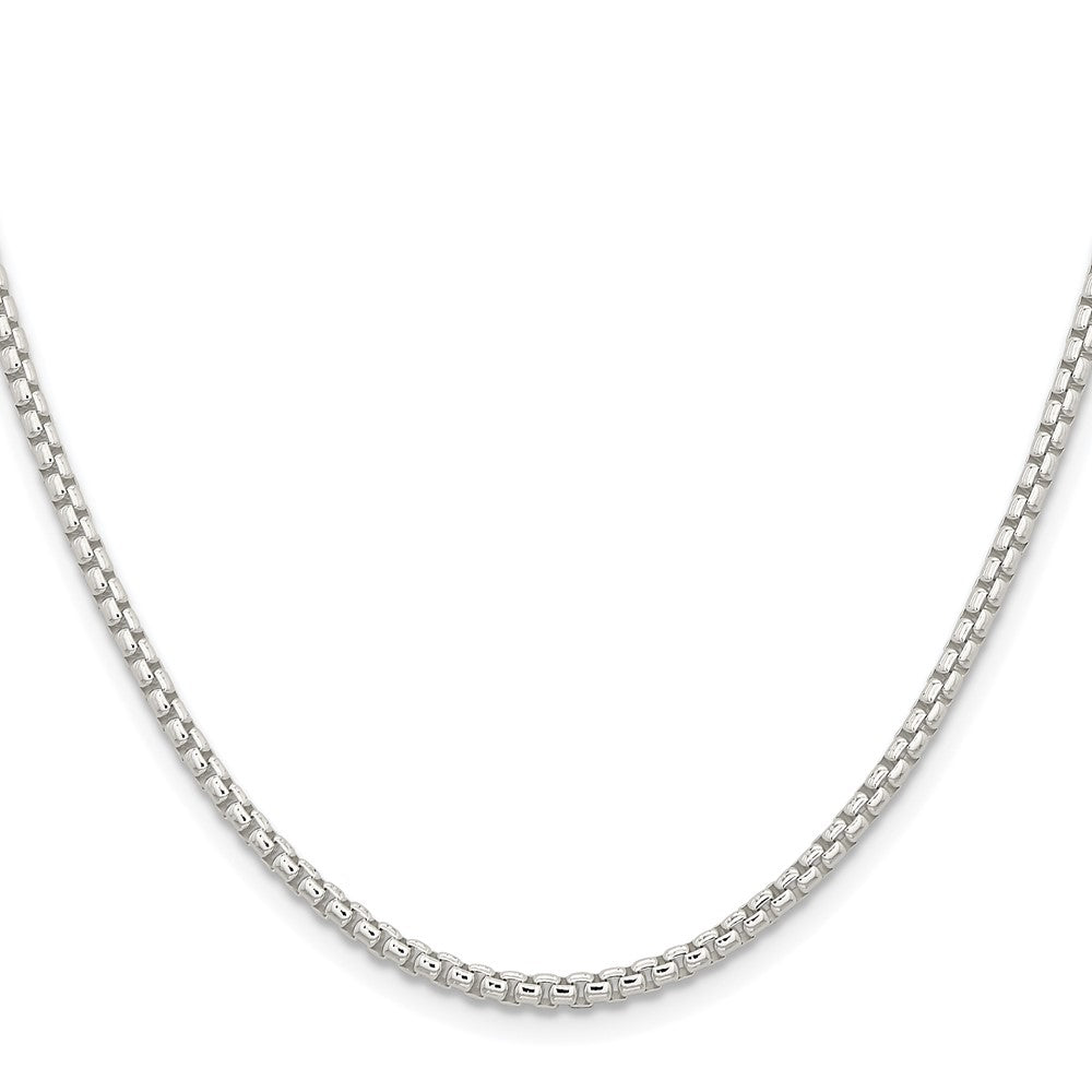 Sterling Silver Rhodium-Plated 2.6mm Round Box Chain