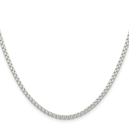 Sterling Silver Rhodium-Plated 2.6mm Round Box Chain