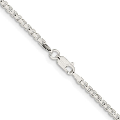 Sterling Silver Rhodium-Plated 2.6mm Round Box Chain