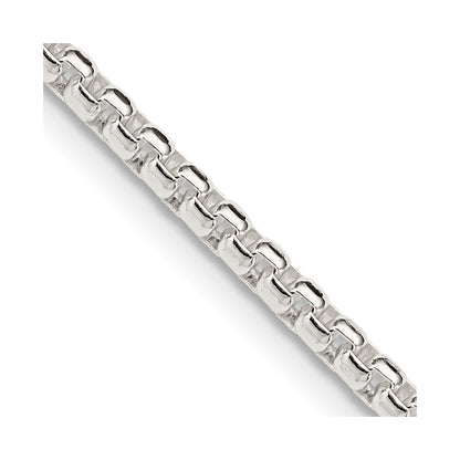 42 Inch Sterling Silver 2.6mm Round Box Chain Necklace