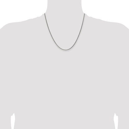 20 Inch Sterling Silver Antiqued 1.6mm Solid Square Spiga Chain Necklace