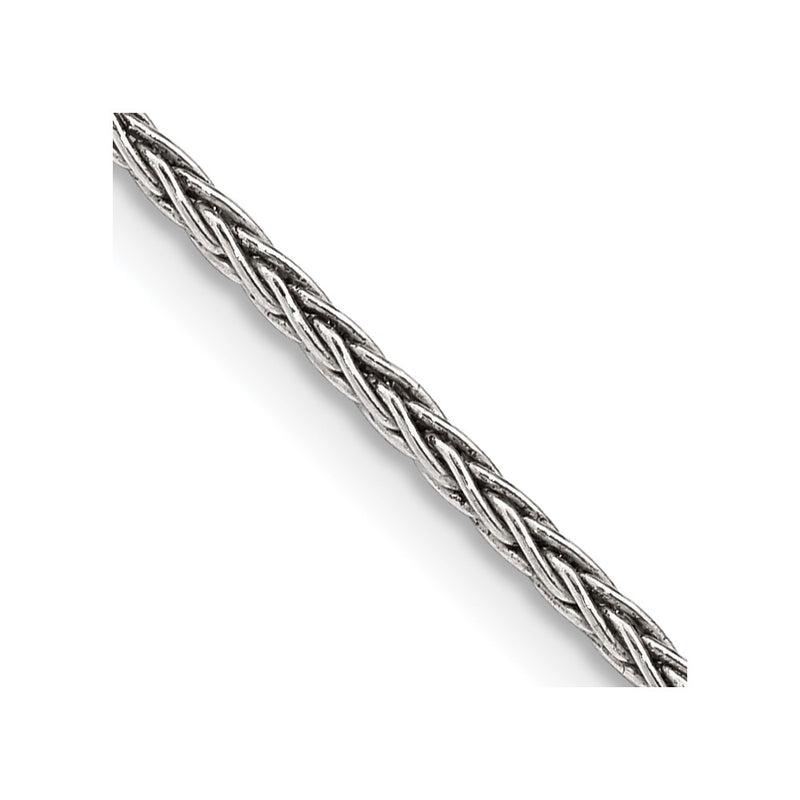 26 Inch Sterling Silver Antiqued 1.6mm Solid Square Spiga Chain Necklace
