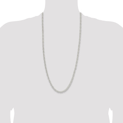 30 Inch Sterling Silver 4.75mm Rounded Byzantine Chain