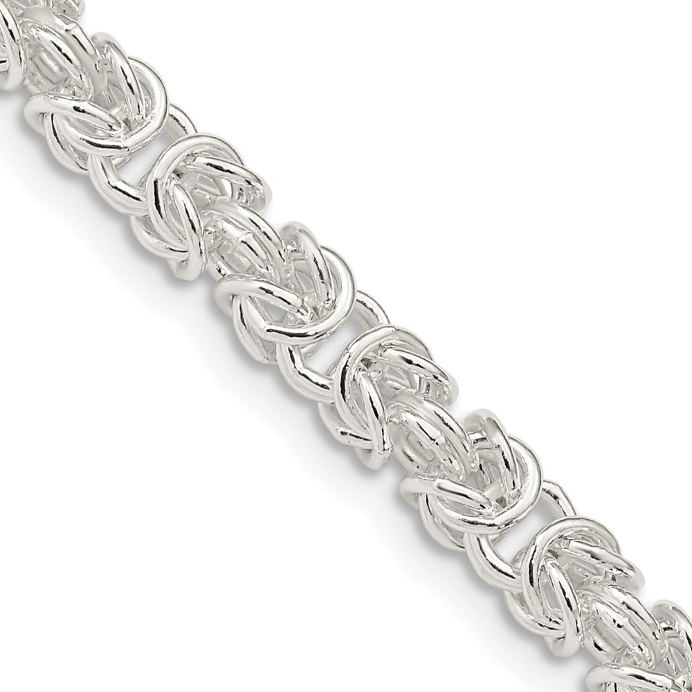24 Inch Sterling Silver 4.75mm Rounded Byzantine Chain Necklace