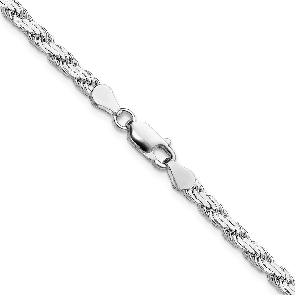 18 Inch Sterling Silver 3.65mm Flat Rope Chain Necklace
