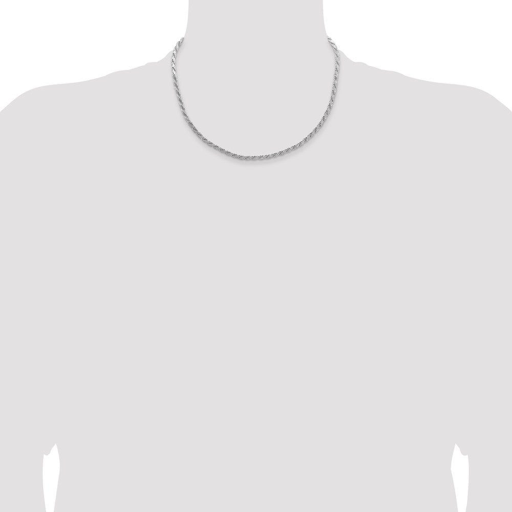18 Inch Sterling Silver 3.65mm Flat Rope Chain Necklace