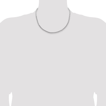 18 Inch Sterling Silver 3.65mm Flat Rope Chain Necklace