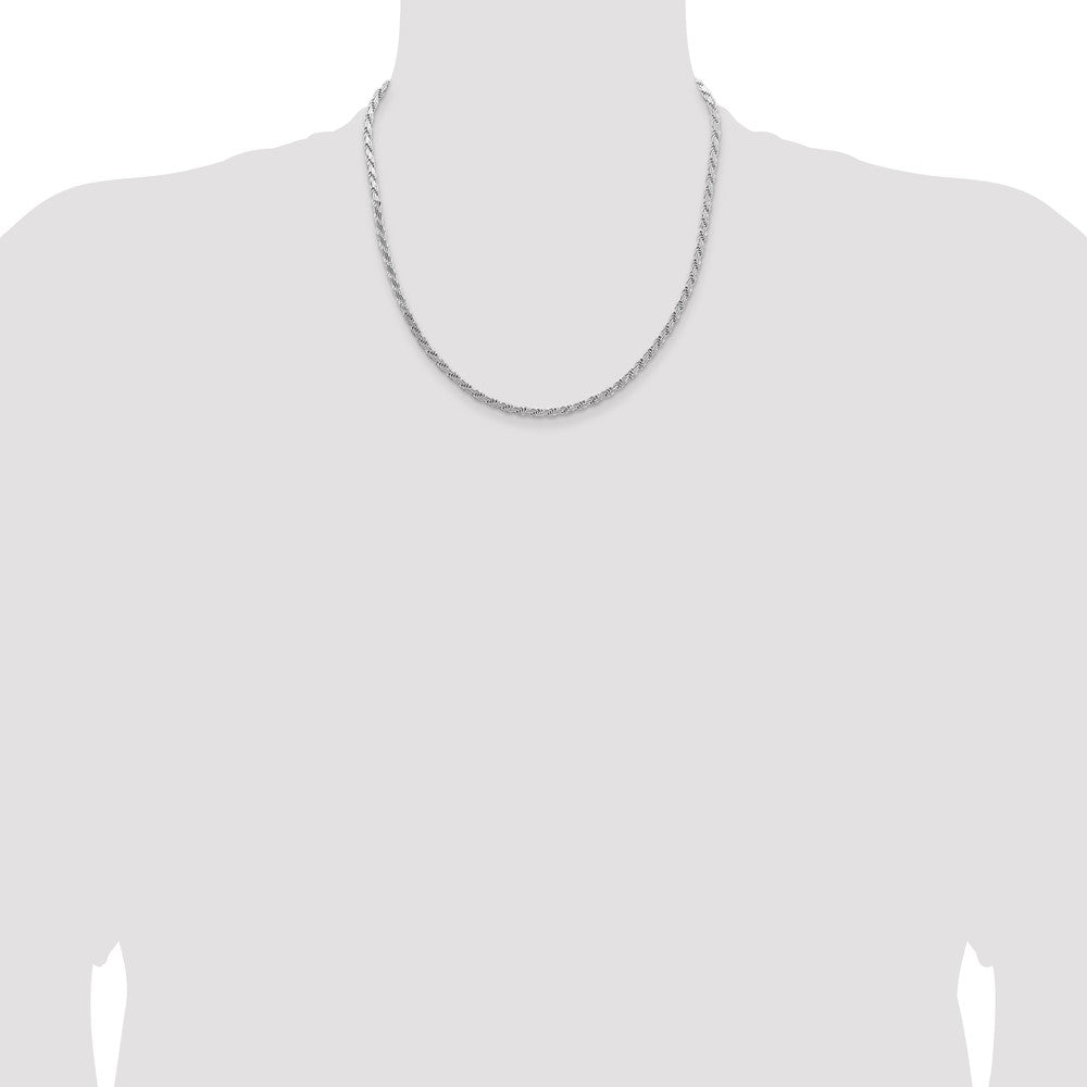 20 Inch Sterling Silver 3.65mm Flat Rope Chain Necklace