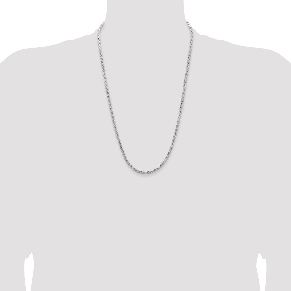 26 Inch Sterling Silver 3.65mm Flat Rope Chain Necklace