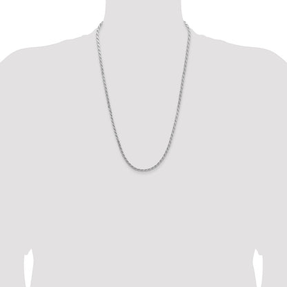26 Inch Sterling Silver 3.65mm Flat Rope Chain Necklace