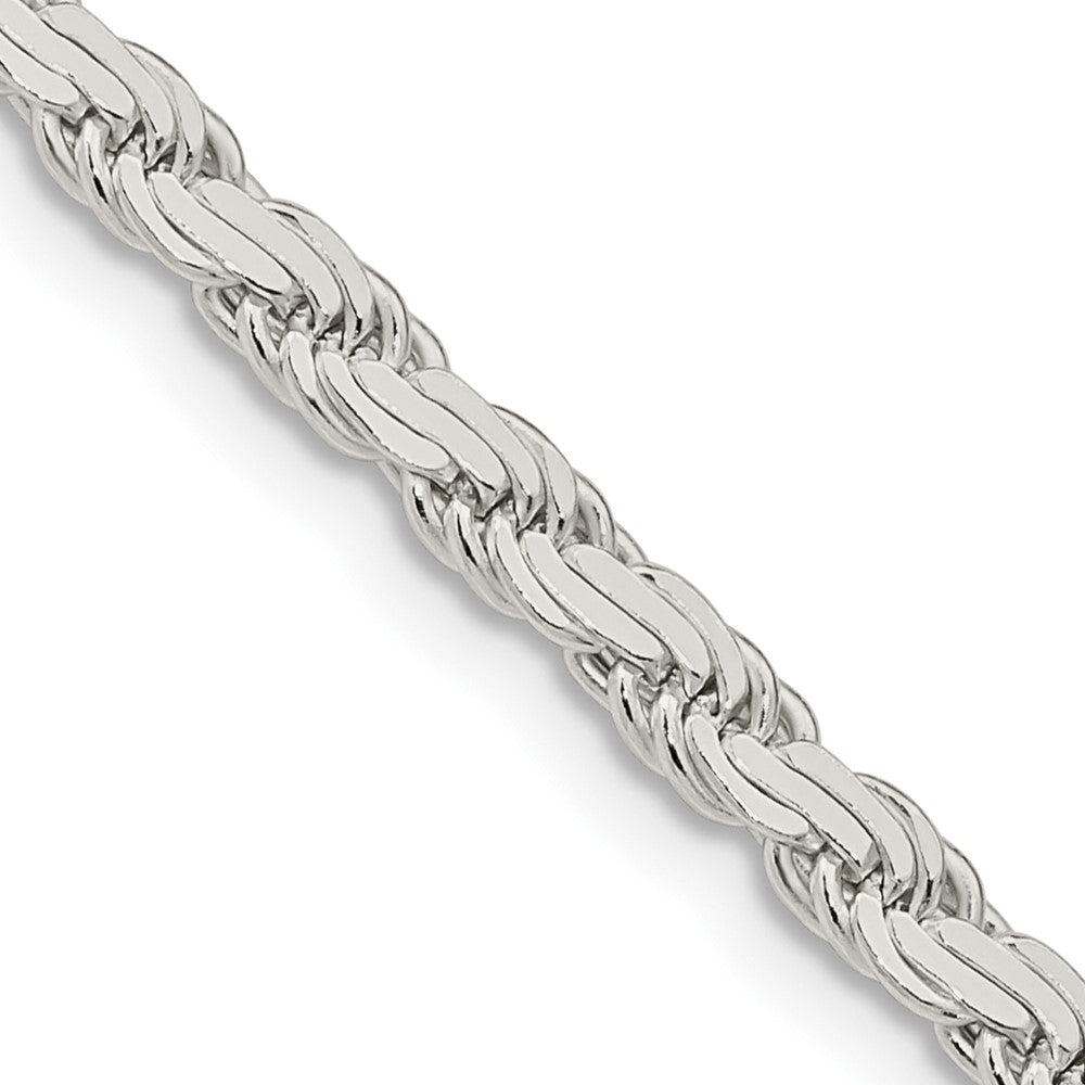 20 Inch Sterling Silver 3.65mm Flat Rope Chain Necklace