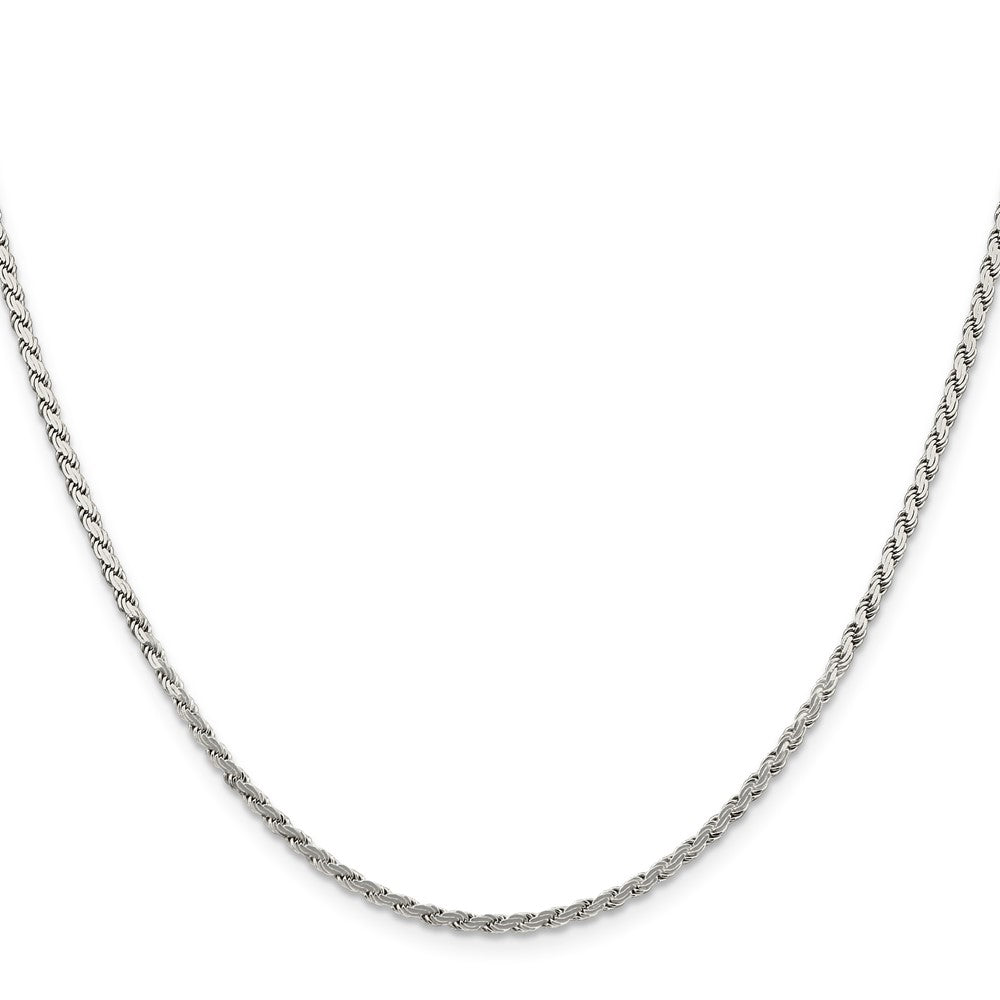 18 Inch Sterling Silver 2.25mm Flat Rope Chain Necklace