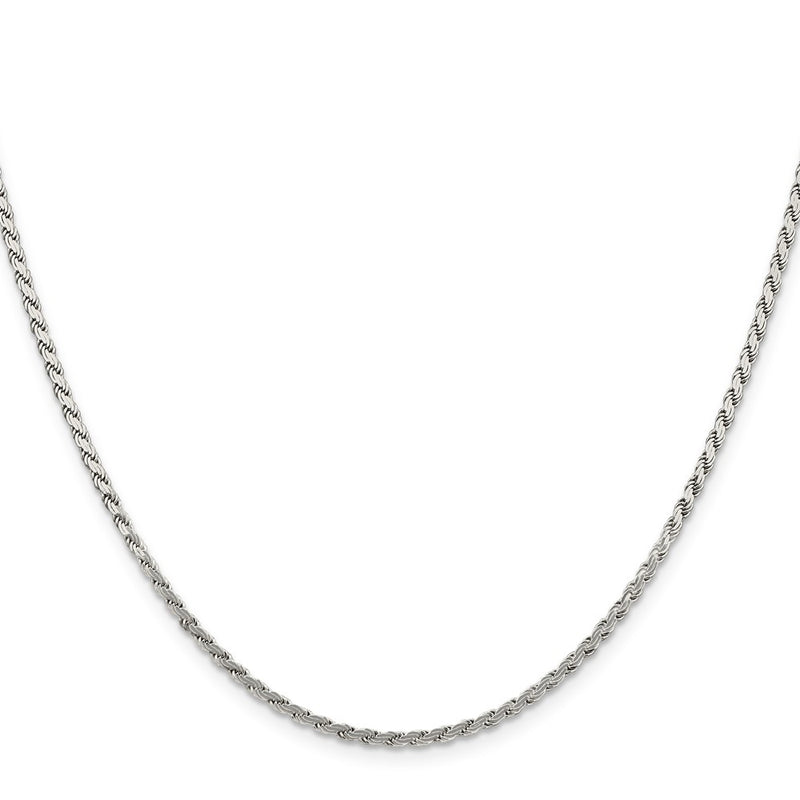 26 Inch Sterling Silver 2.25mm Flat Rope Chain Necklace