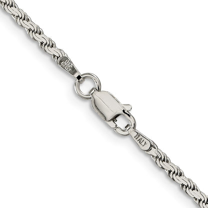 24 Inch Sterling Silver 2.25mm Flat Rope Chain Necklace