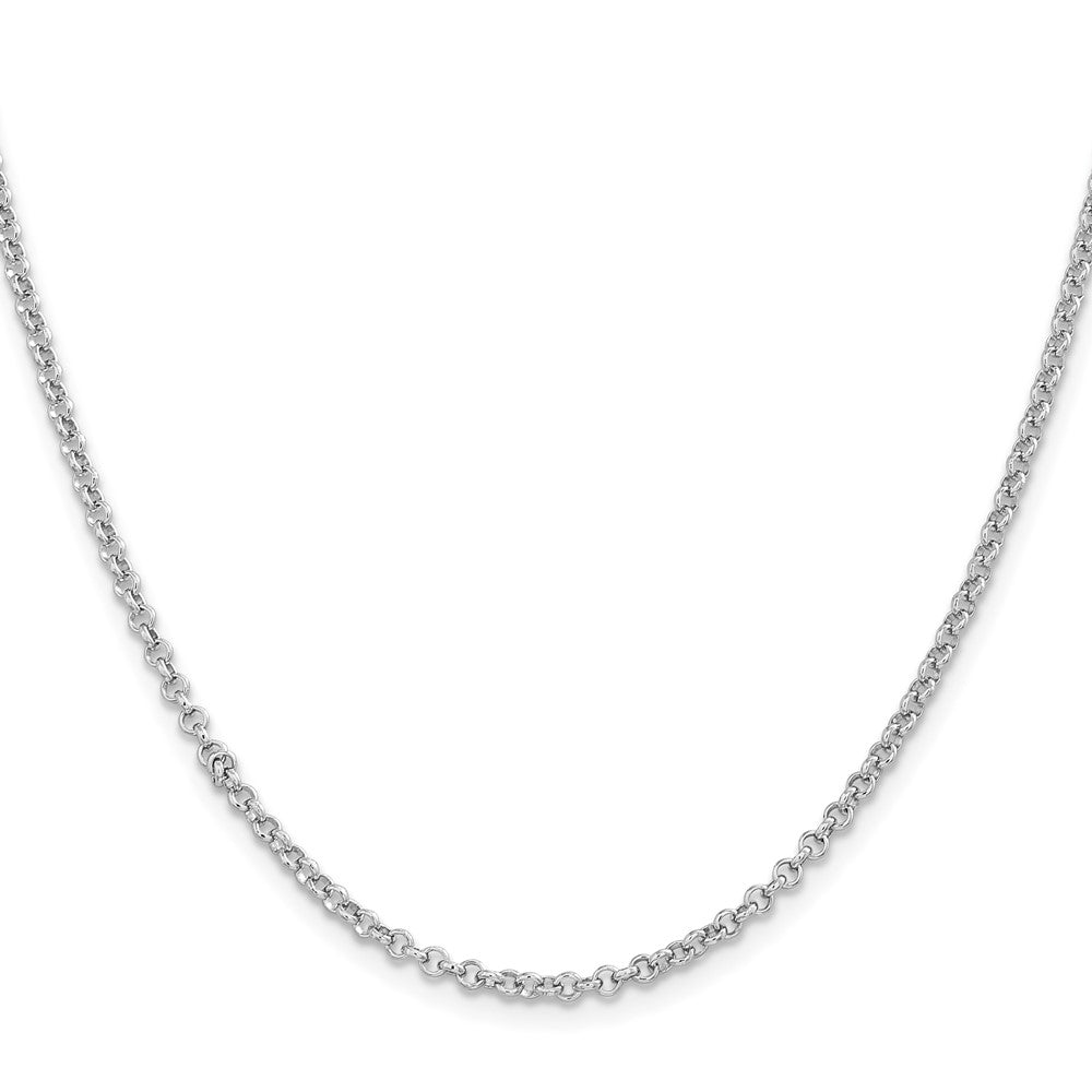 16 Inch Sterling Silver Rhodium-Plated 2.8mm Rolo Chain Necklace