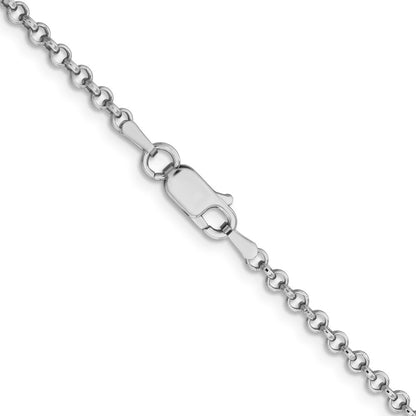 16 Inch Sterling Silver Rhodium-Plated 2.8mm Rolo Chain Necklace
