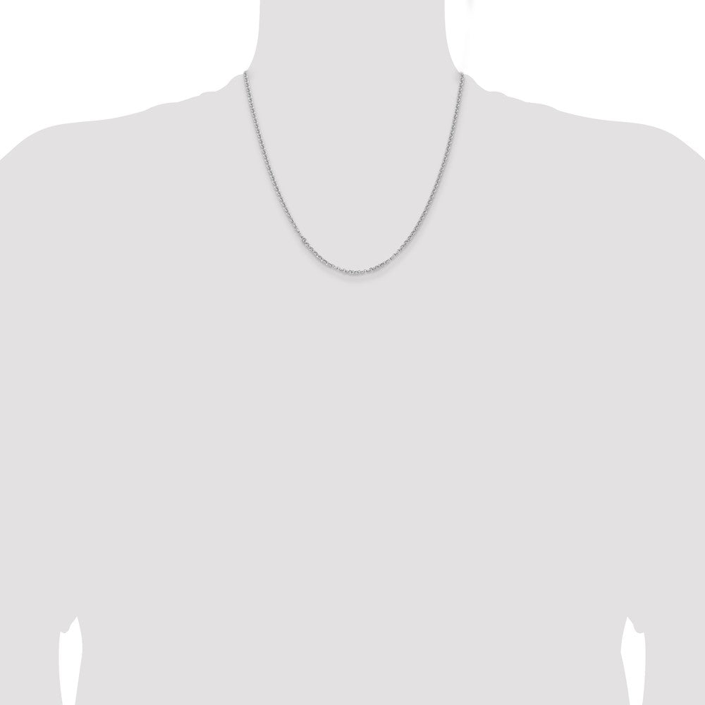 20 Inch Sterling Silver Rhodium-Plated 2.8mm Rolo Chain Necklace