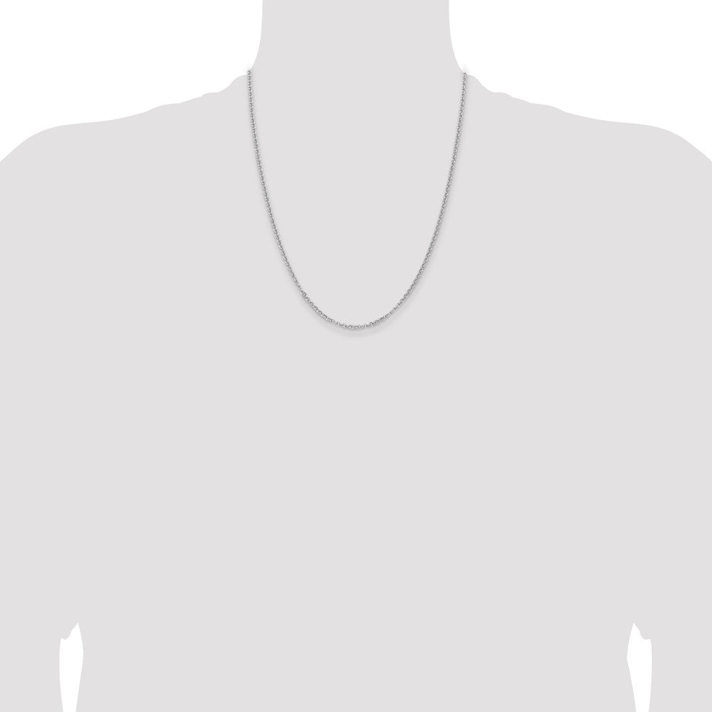 22 Inch Sterling Silver Rhodium-Plated 2.8mm Rolo Chain Necklace