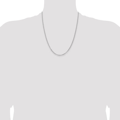 22 Inch Sterling Silver Rhodium-Plated 2.8mm Rolo Chain Necklace