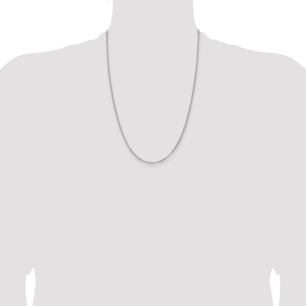 24 Inch Sterling Silver Rhodium-Plated 2.8mm Rolo Chain Necklace