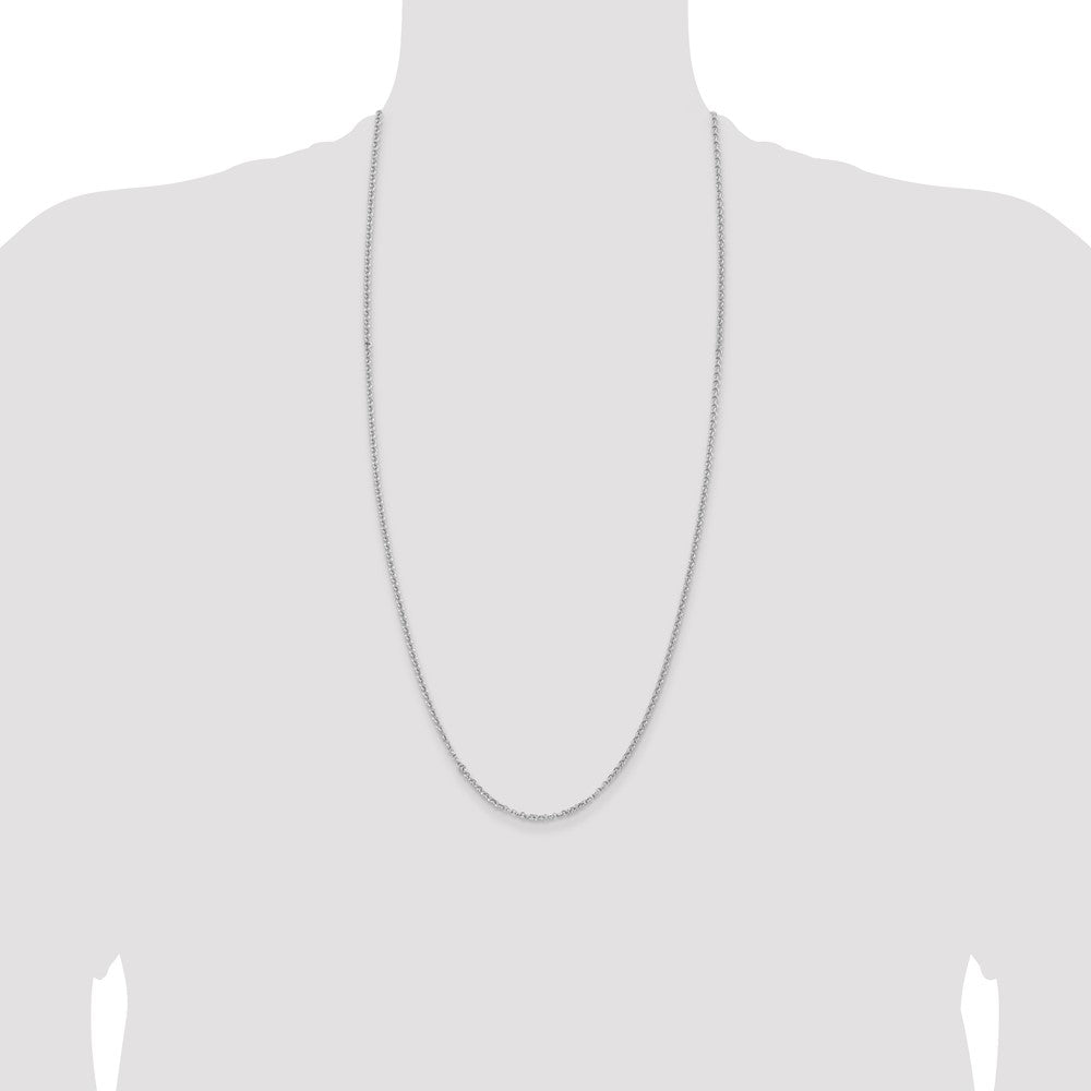 30 Inch Sterling Silver Rhodium-Plated 2.8mm Rolo Chain Necklace