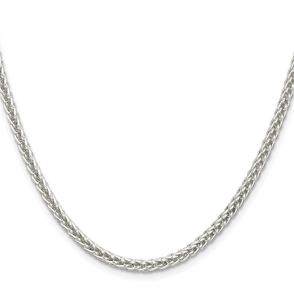 22 Inch Sterling Silver 3mm Square Spiga Chain Necklace