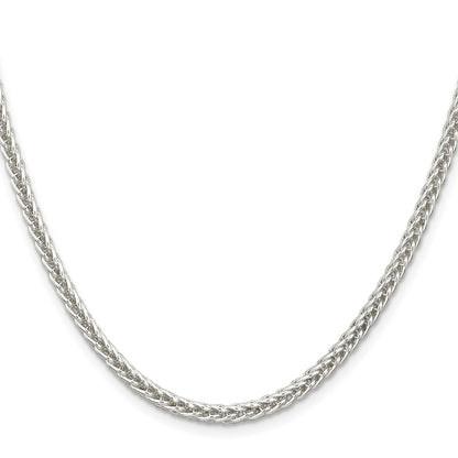 22 Inch Sterling Silver 3mm Square Spiga Chain Necklace