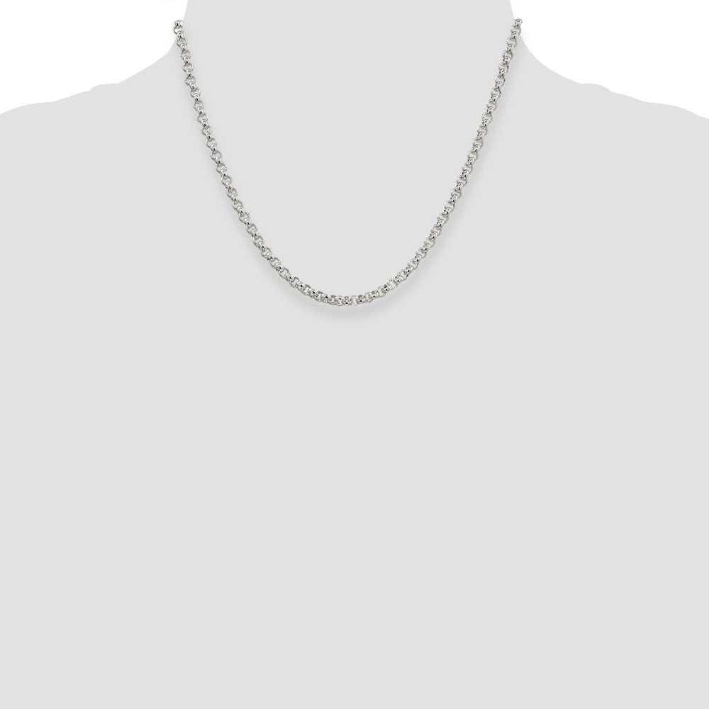18 Inch Sterling Silver 3mm Square Spiga Chain Necklace