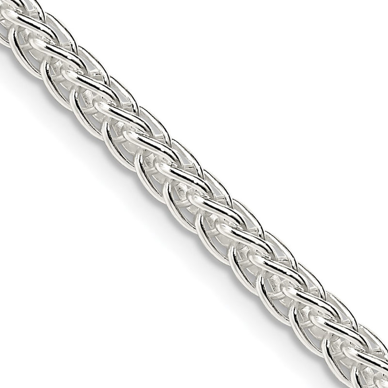 18 Inch Sterling Silver 3mm Square Spiga Chain Necklace