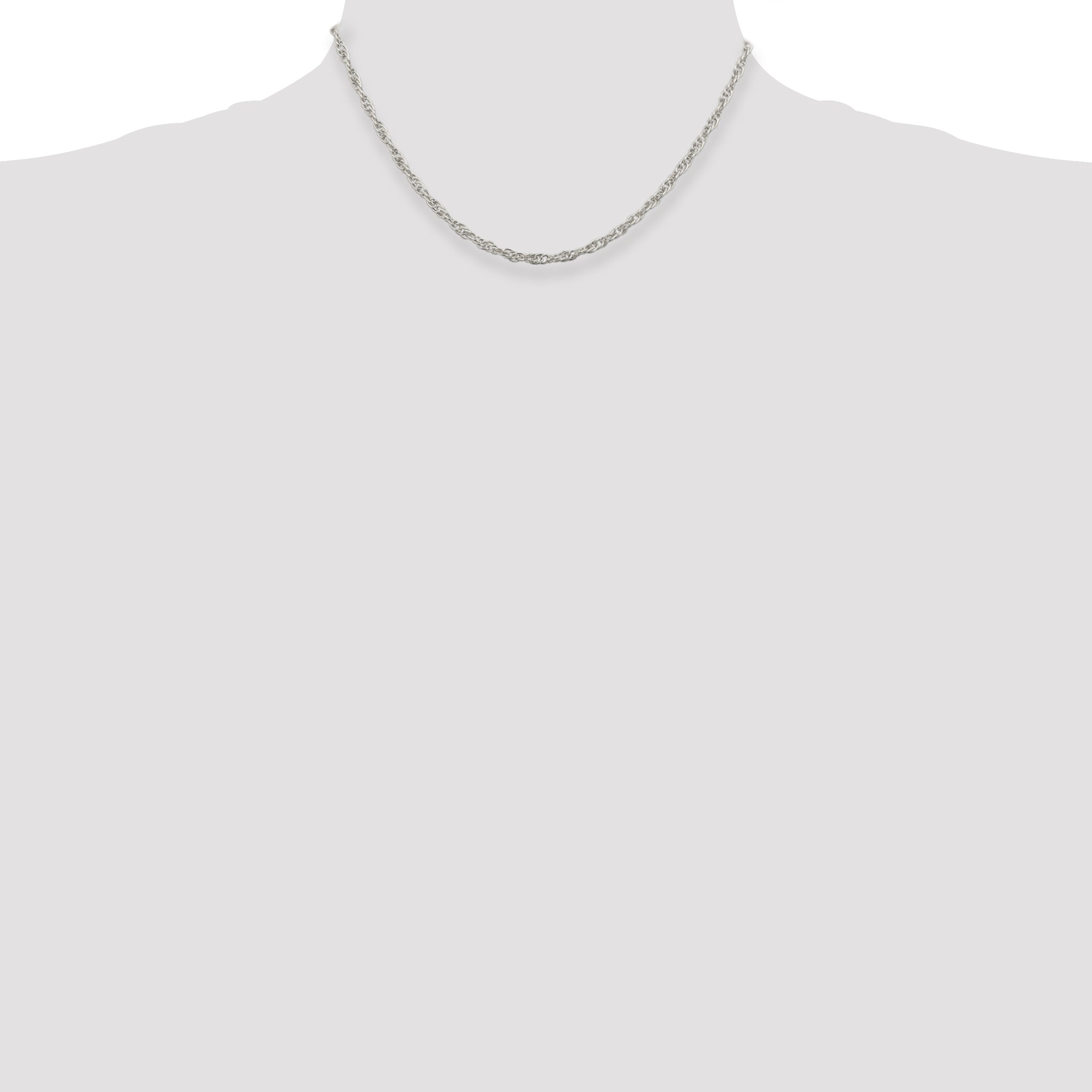 16 Inch Sterling Silver 2.75mm Loose Rope Chain Necklace