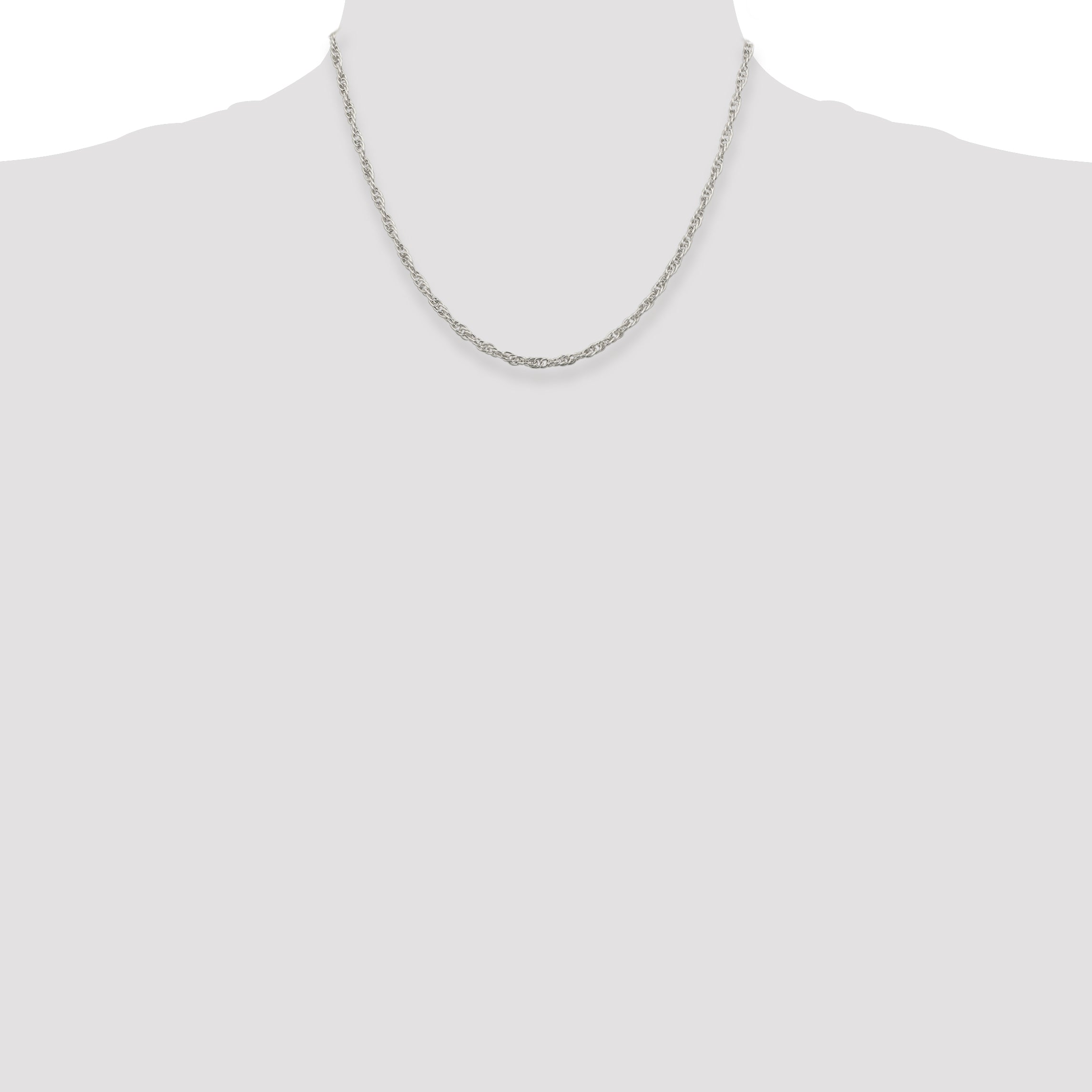 18 Inch Sterling Silver 2.75mm Loose Rope Chain Necklace
