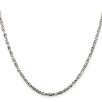 30 Inch Sterling Silver 2.5mm Loose Rope Chain Necklace