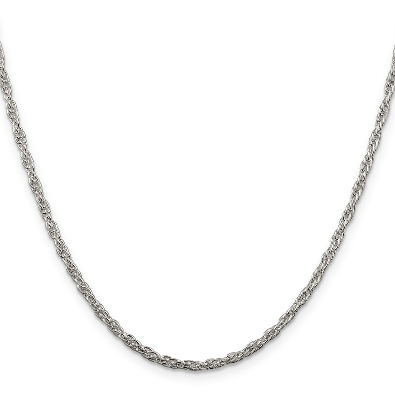 18 Inch Sterling Silver 2.5mm Loose Rope Chain Necklace