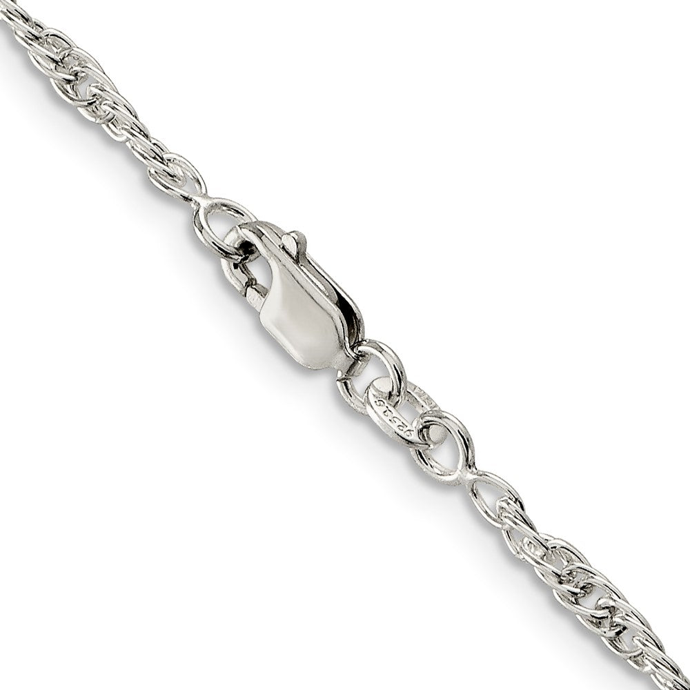 16 Inch Sterling Silver 2.5mm Loose Rope Chain Necklace