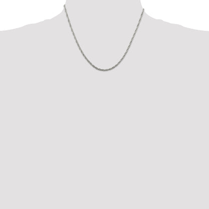 18 Inch Sterling Silver 2.5mm Loose Rope Chain Necklace