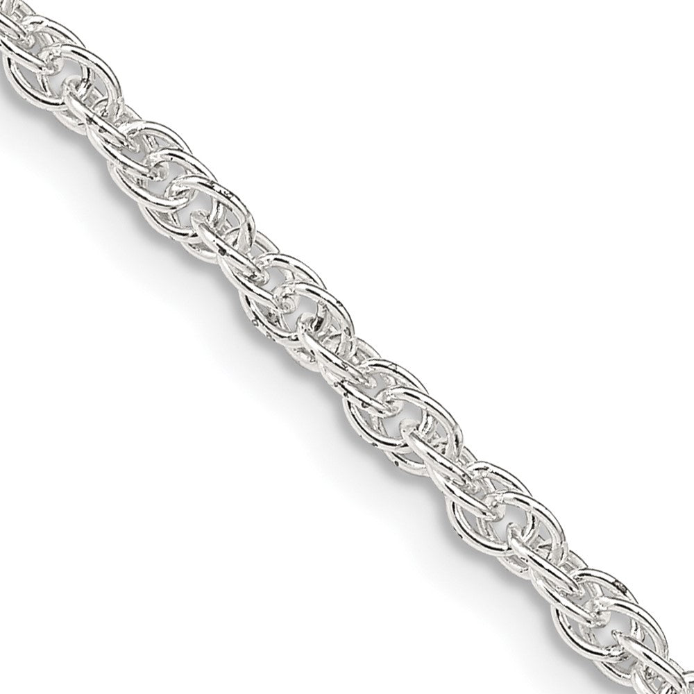 16 Inch Sterling Silver 2.5mm Loose Rope Chain Necklace