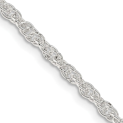 16 Inch Sterling Silver 2.5mm Loose Rope Chain Necklace