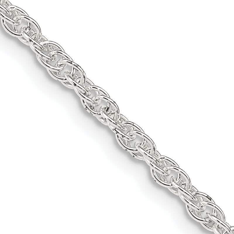 18 Inch Sterling Silver 2.5mm Loose Rope Chain Necklace
