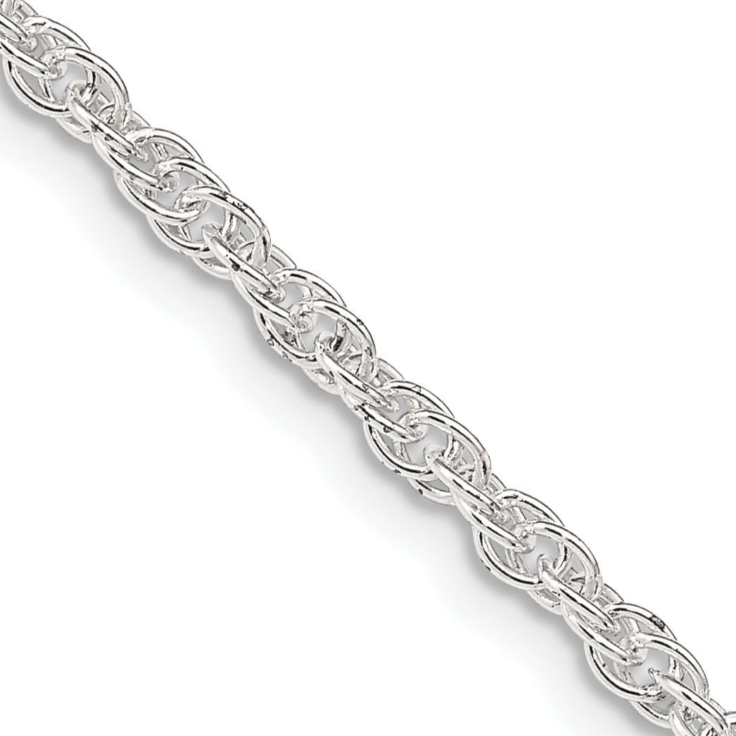 22 Inch Sterling Silver 2.5mm Loose Rope Chain Necklace