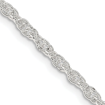 22 Inch Sterling Silver 2.5mm Loose Rope Chain Necklace