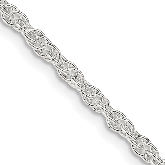 22 Inch Sterling Silver 2.5mm Loose Rope Chain Necklace