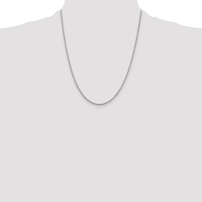 22 Inch Sterling Silver 1.95mm Loose Rope Chain W/4In Ext.