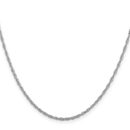 22 Inch Sterling Silver Rhodium-Plated 2mm Loose Rope Chain Necklace