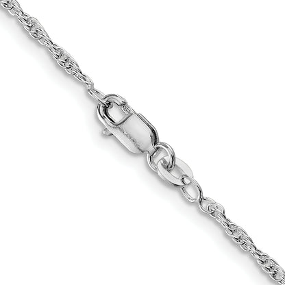 18 Inch Sterling Silver Rhodium-Plated 2mm Loose Rope Chain Necklace