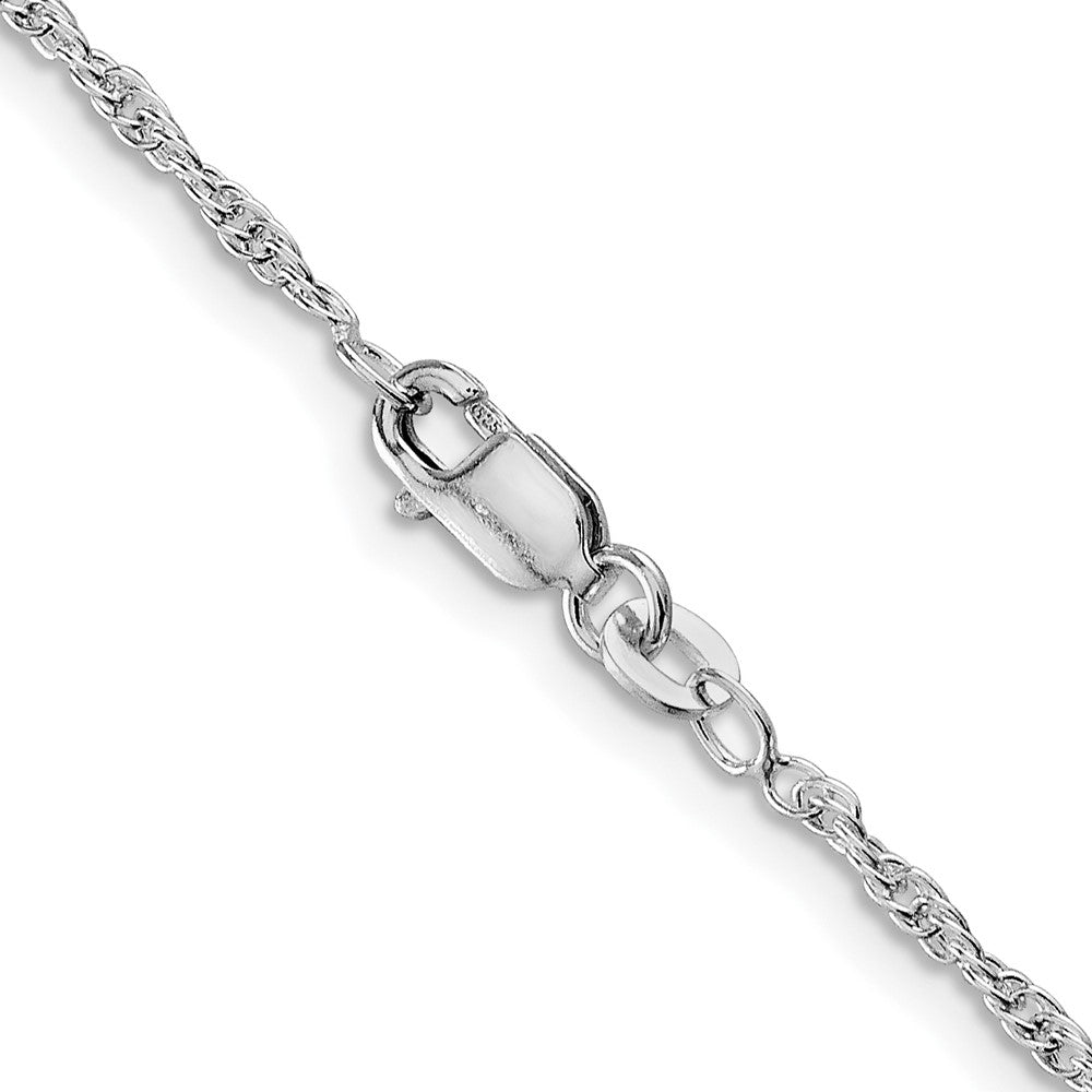 20 Inch Sterling Silver Rhodium-Plated 2mm Loose Rope Chain Necklace