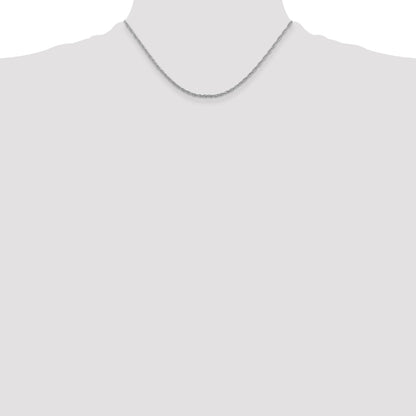 16 Inch Sterling Silver Rhodium-Plated 2mm Loose Rope Chain Necklace