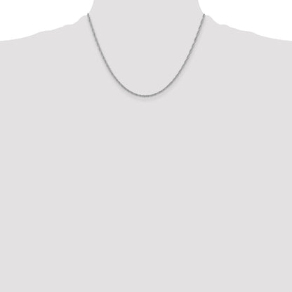 18 Inch Sterling Silver Rhodium-Plated 2mm Loose Rope Chain Necklace