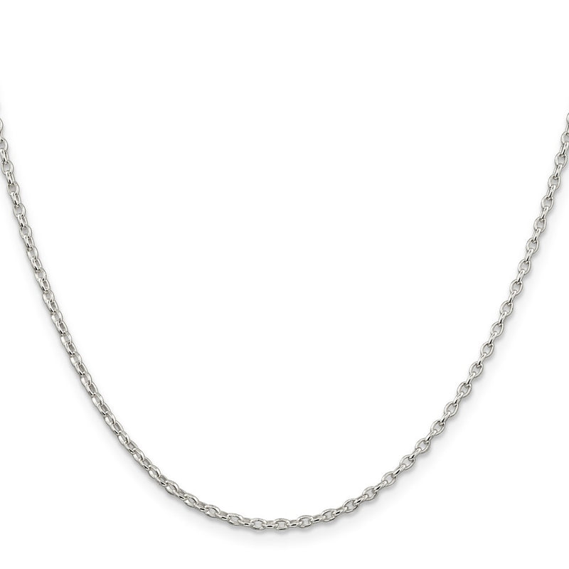 30 Inch Sterling Silver 1.6mm Oval Fancy Rolo Chain Necklace