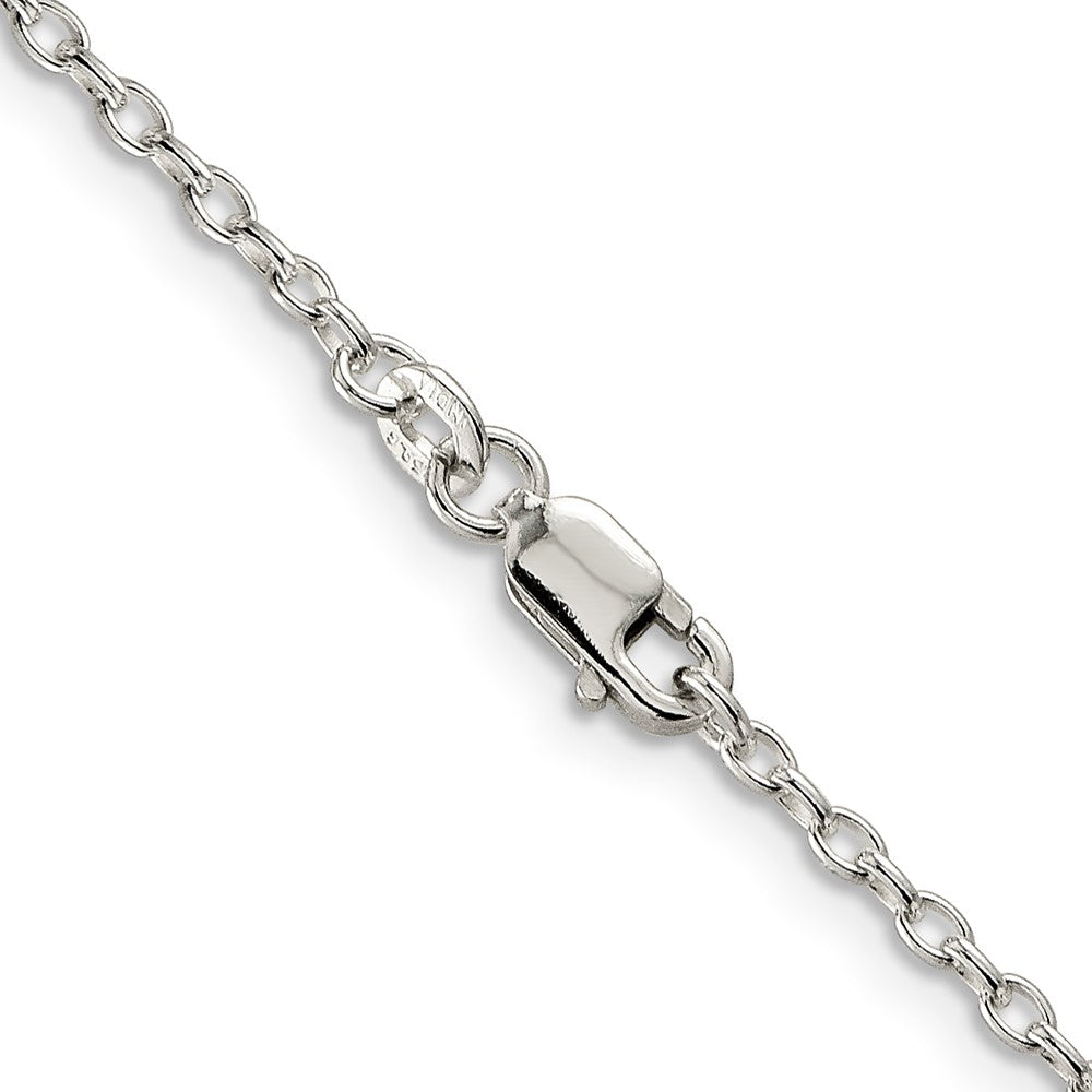 24 Inch Sterling Silver 1.6mm Oval Fancy Rolo Chain Necklace