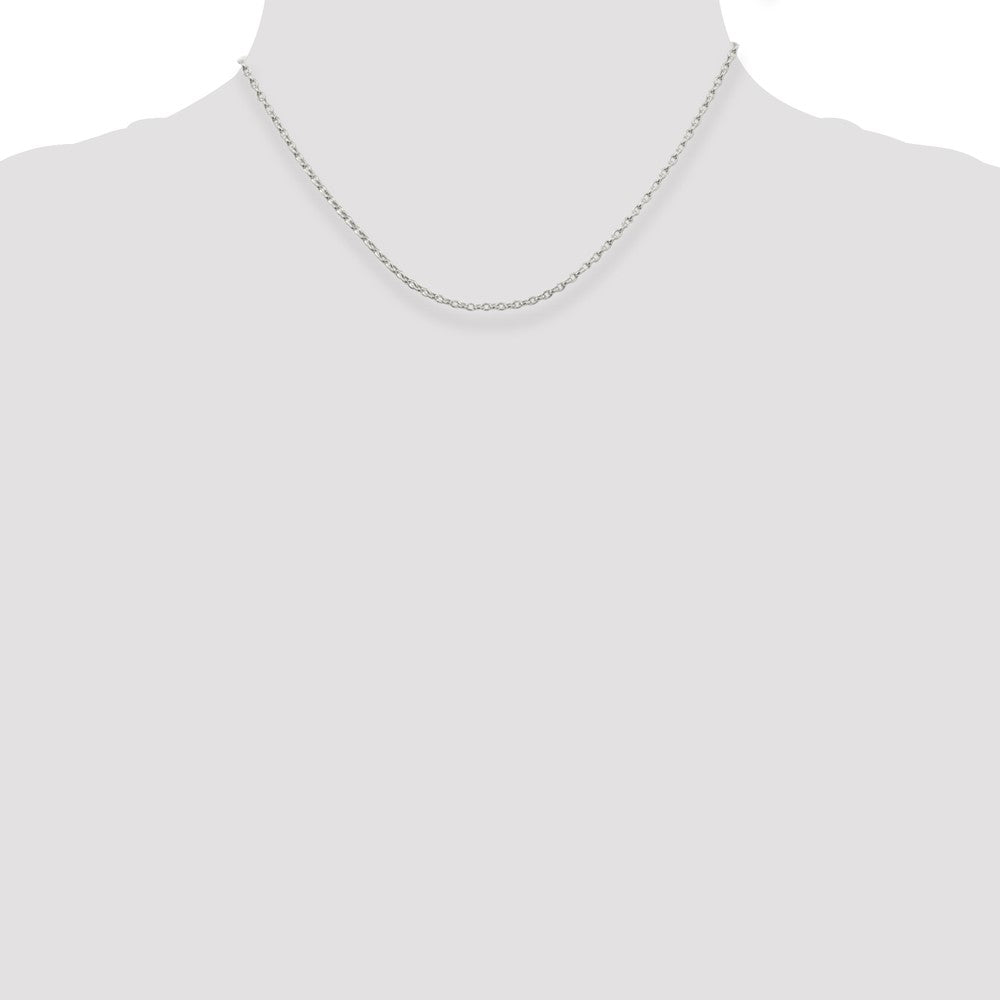 16 Inch Sterling Silver 1.6mm Oval Fancy Rolo Chain Necklace